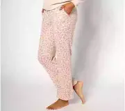 MUK LUKS Lumberjack Lounge Butter Knit Leg Lounge Pant-Beige/Berries-1X-A625557