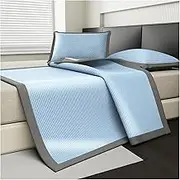 Summer Ice Silk Cooling Sleeping Mat with Elastic Straps Anti-Slip Fixation, Foldable Design for Home and Travel, Comfort Breathable Surface Fit Bedroom