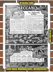Metal Sign - 1918 Sears Meccano and Erector Sets- 10x14 inches