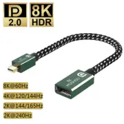 DP Mini Display Port Male To Display Port DP Female 8K@60Hz 4K@144Hz Adapter