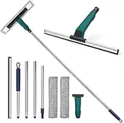 JEHONN Window Shower Squeegee for Glass Door with 152 cm Long Handle, Professional Floor Squeegee Mop for Cleaning Garage Tile Concrete Mirror Windshield Bathroom Car Home