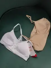 maidenform girl L bra white new removable pads training