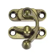 2Pcs Right Latch Hook Hasp 32mmx28mm Swing Arm Latch Bronze Tone