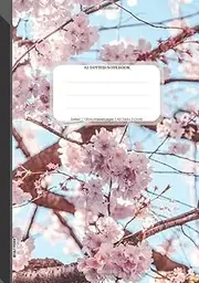 A5 Dotted Notebook: Dotted Grid Notebook Journal, 120 Dot Grid Pages, 14,8 x 21,0 cm (A5 size), Pages Numbered, Cherry Blossoms Pattern Soft Matte Cover