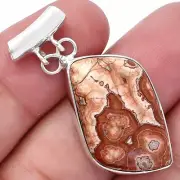 Natural Rosetta Picture Jasper 925 Sterling Silver Pendant Jewelry P-1198