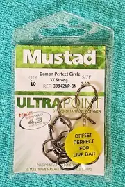 Mustad - 39942NP-BR - 3/0 - ULTRA POINT - DEMON CIRCLE HOOKS 10-PACK - FISHING