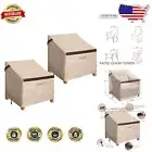 Stylish Beige 40'' Deep Seat Chair Covers for Outdoor Deck - 2 Pack Protector