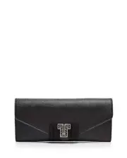 Tory Burch Leather Deco-T Clutch Wallet, Black