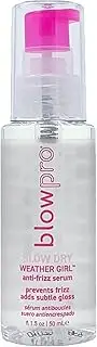 blowpro Weather Girl Anti-Frizz Serum, Protects Hair All Day Long, Weightless Serum, Blend of Soy and Silk Enhance Hair with Luster and Softness, No Greasy Residue Travel size spray bottle 1.5 fl.oz