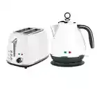 Vintage Electric Kettle & 2 Slice Toaster SET Combo Deal Stainless Steel White