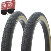 1PAIR! Bicycle Bike Tires & Tubes 20" x 1.95" Black/Gum Side Wall P-1171