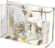 [Generic] Clear Tote Bag, Large Clear Tote, Waterproof PVC Tote Bag, Large Clear Beach Bag, Long Shoulder Strap Transparent Bag For Bathroom Toiletries