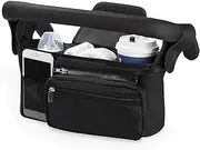 Universal Stroller Organizer, Stroller Storage Bag, Insulated Cup Holder Detachable Phone Bag and Shoulder Strap, Fits for Stroller like Uppababy, Baby Jogger, Britax, BOB, Umbrella and Pet Stroller