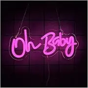 Sign Lamp Oh Baby Neon Sign LED Light Dimmable for Kids Room Bedroom Shop Birthday Party Home Room Wall Decor USB Lamp 30cmx13.5cm