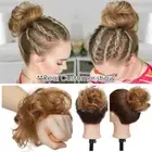 Scrunchie Updo 100% Real Human Hair Messy Bun Extensions Clip In Remy Wefts Wavy