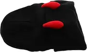 [TEMPNAP] Warm Knit Demon Horn Hat Stylish Beanie Black Cap for Men Trendy Hat Perfect for Halloween