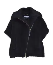 Lapel zipper cloak S/M,M/L Black