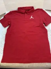 Jordan Jumpman Polo Shirt Big Boys' L Gym Red Short Sleeve Collared Pullover