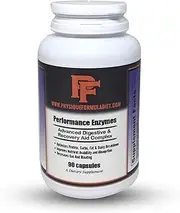 Physique Formula Performance Digestive Enzymes with Betaine HCL Pepsin, Pancreatin 10X Amylase, Protease, Lipase, Ox Bile Extract, Papaya Fruit Powder, Bromelain, Papain,Biofilm Enzymes Disruptor