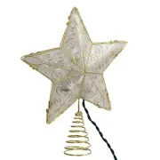 Kurt Adler UL1881 10 Light 8.5-Inch Gold Reflector Star Treetop