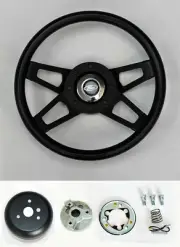 1970-1977 Mustang Maverick Pinto 13 1/2 black on black 4 spoke steering wheel (for: Ford)