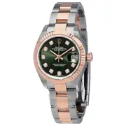 Original Rolex Oyster Perpetual Datejust Olive Green Diamond Dial Ladies Oyster Watch 279171ODO