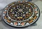 30" black Marble round dining Table Top Inlay Mosaic malachite coffee table