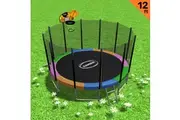 Blizzard 12ft Trampoline Rainbow with Basketball Set