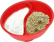 Anti-Soggy Cereal Bowl, Stackable Divided Sectional Bowl Separated Ceramic Soup Bowl Two Sided Bowl Snack Bowl for Chips Soup Rice Salad Ice Cream French Fries, Keep Crunchy (Red)