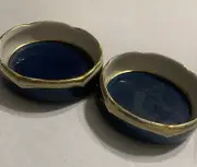 Crown Devon Fieldings Blue & Gold Salt Cellars