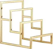 [YIFU DISPLAY] Gold Clutch Purse Display Stand - 3 Steps Clutch Purse Closet Organizer - Wallet Displays Rack for Boutique Store - Purse Stands for Display (Polished Gold)