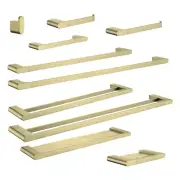 GAMA Brushed Gold Roll Holder Shelf Hook Single Double Towel Rail Bar Soap Tray