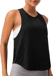 [JOYSPELS] Ice Silk Workout Tank Tops for Women Quick Dry Sleeveless Loose Fit Athletic Running Shirts