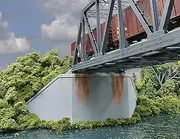 Walthers SceneMaster Cornerstone HO Scale Model Double-Track Railroad Bridge Concrete Abutment 2 Pack