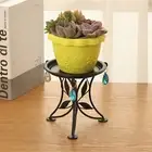 Decorative Plant Holder Garden Display Elegant Metal Stand with Faux Pendants