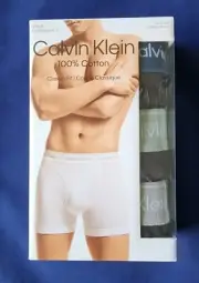 CALVIN KLEIN MENS CLASSIC COTTON UNDERWEAR 3-PACK BOXER BRIEFS BLACK#NB4003-NWT