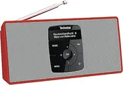 TechniSat DIGITRADIO 2 S Portable DAB Stereo Radio with Battery (DAB+, FM, Bluetooth Audio Streaming, OLED Display, Headphone Jack, Stereo 2 W RMS) Red/Silver