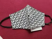 100% AUTHENTIC MICHAEL KORS LOGO COTTON FACE MASK BLACK/WHITE Size: S/M