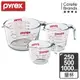 【美國康寧】Pyrex 耐熱玻璃單耳量杯3件組 (250ml+500ml+1000ml)