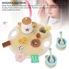 Wooden Teapot Tea Cup Set For Little Girls Role Playing Enhance Social Skills