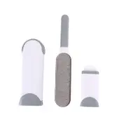 Catzon 1 Set Pet Hair Removal for Sofa Furniture Clothing Pet Fur Lint Double-Sided Brush with Self-Cleaning Base-Gray