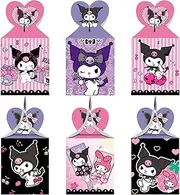 12pcs Kuromi Party Favor Gift Boxes, My Melody and Kuromi Birthday Party Supplies for Kawaii Party Decorations