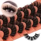 Fluff False Eyelashes 20Mm Faux Mink Lashes DD Curly Thick Eyelashes Wispy Fake