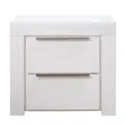 Hobart Bedside Table White - 2 Drawer