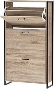 Artiss Shoe Storage Rack Cabinet Box Drawer Organiser Shoes Shelf Drawers Organisers Wooden 24 Pairs Cupboard Hallway Home Decor Bedroom Furniture Display Wardrobe