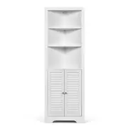 Costway 173cm Tall Storage Cabinet Corner Organizer White