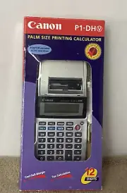 Canon P1-DH V Printing Calculator Silver Black Palm Size 12-Digit NIB