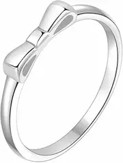 [Jude Jewelers] Stainless Steel Bowtie Bow Tie Knot Promise Statement Wedding Band Anniversary Promise Ring