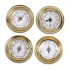 4 Pieces Thermometer Hygrometer Barometers Clock Set for Yacht Boating