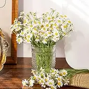 Serwalin Artificial Daisy Flowers Small Daisy Flowers Bouquet 12Pcs, Arrangements for Wedding, Vase Centerpiece Table Decorations, DIY Home Party(not Include vase)